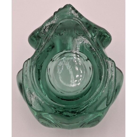 INDIANA ART GLASS GREEN SITTING FROG VOTIVE CANDLE HOLDER PAPERWEIGHT Vintage #2 - Picture 8 of 11